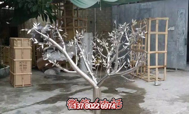 商场酒店镜面不锈钢树博鱼平台