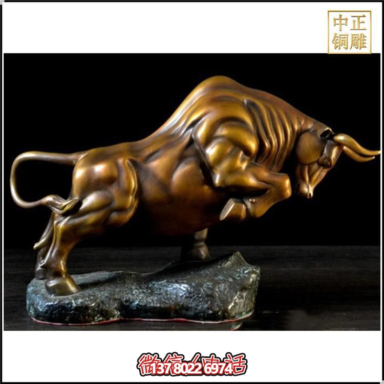 广场公园商业街铜牛摆件铸造抬头铜牛博鱼平台
