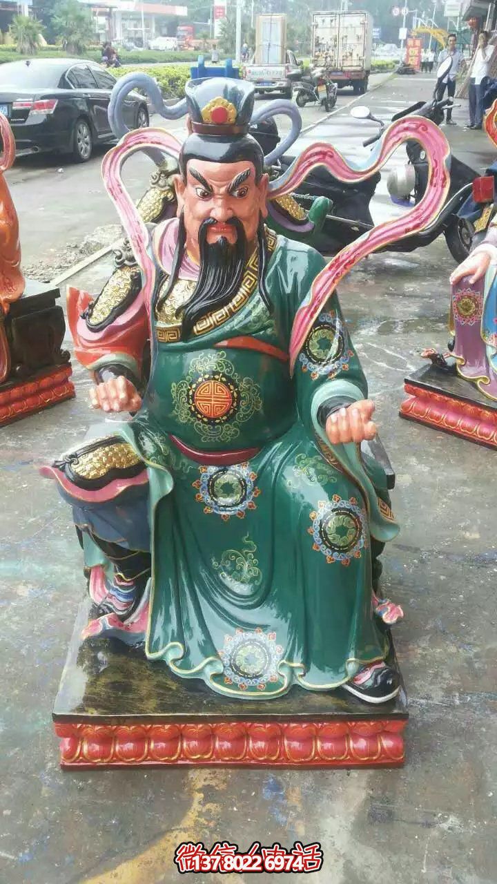 玻璃钢彩绘大型户外庙宇景观太岁博鱼平台