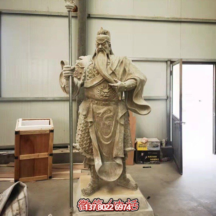 寺庙大型铜雕武财神博鱼平台摆件
