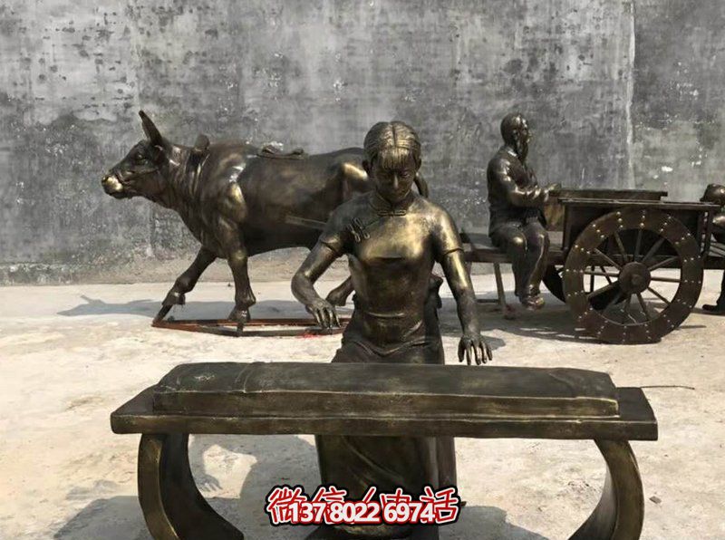 弹古筝人物校园景观铜雕弹博鱼平台