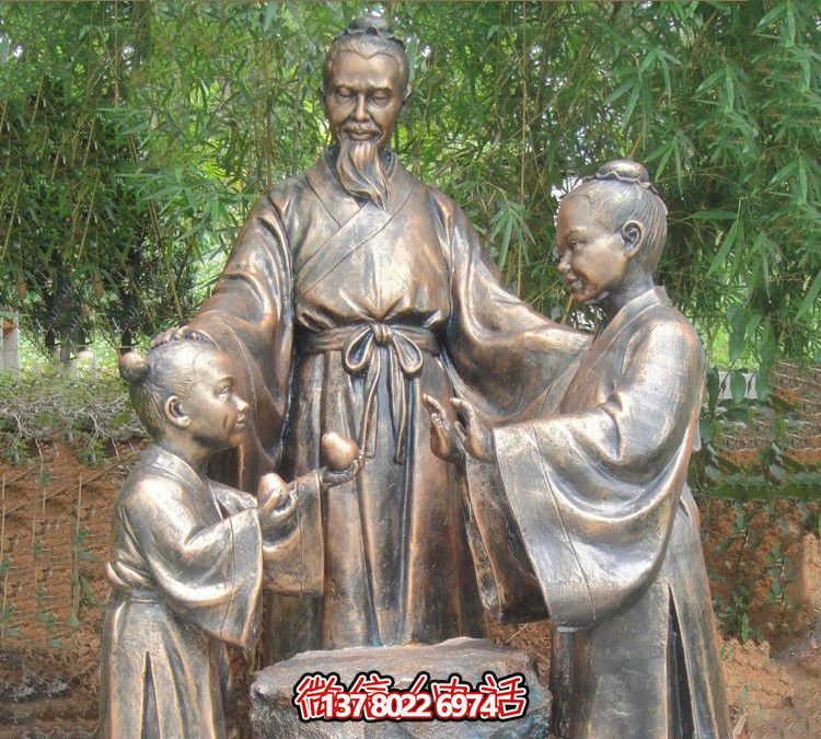 户外公园铜雕寓言故事孔融让梨博鱼平台