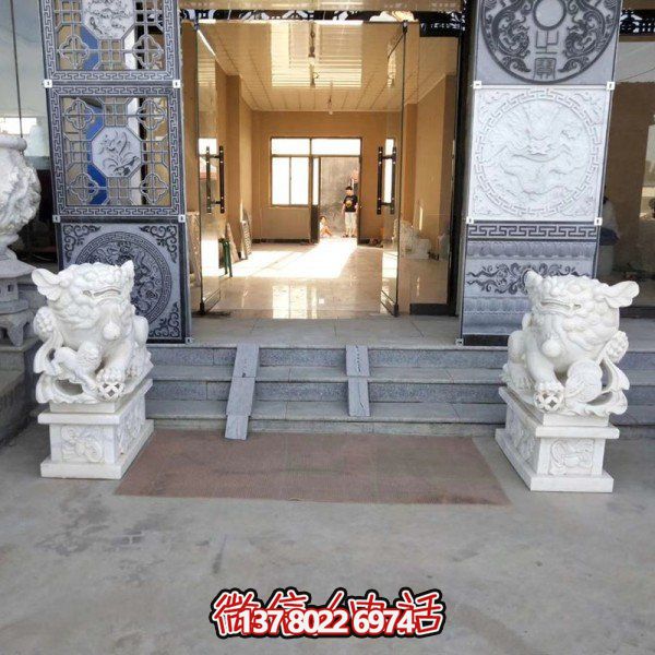 庭院门口门墩镇宅招财石狮子博鱼平台