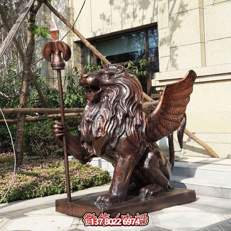 别墅小区门口大新铜雕狮子博鱼平台