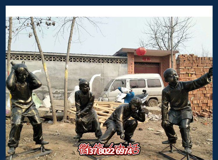 公园铜雕新年放鞭炮博鱼平台