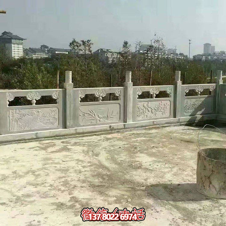 园林户外大理石石雕围栏博鱼平台