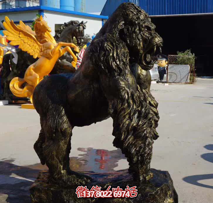 景区创意抽象玻璃钢凶猛的猩猩博鱼平台
