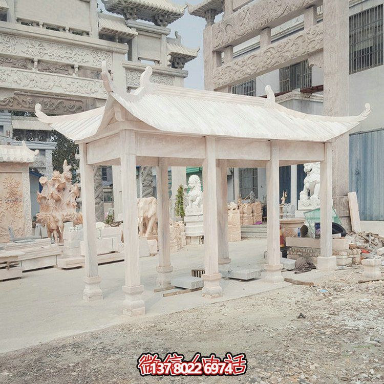 别墅小区大理石石雕户外园林大型石雕长廊凉亭博鱼平台