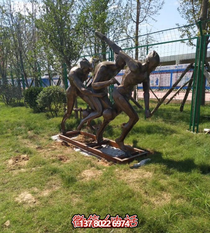 户外广场街头玻璃钢仿铜园林景观人物博鱼平台