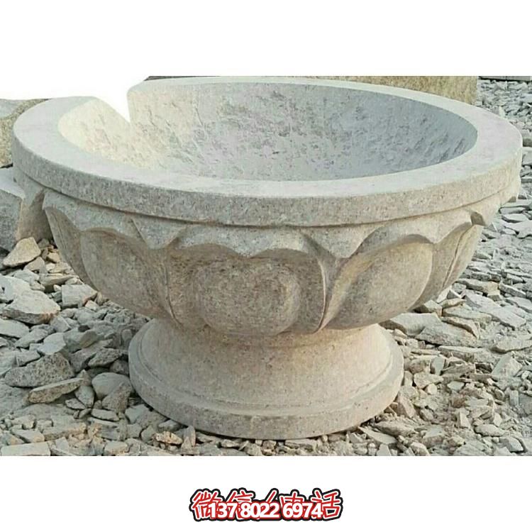 大理石石雕庭院户外园林景观花盆花钵博鱼平台