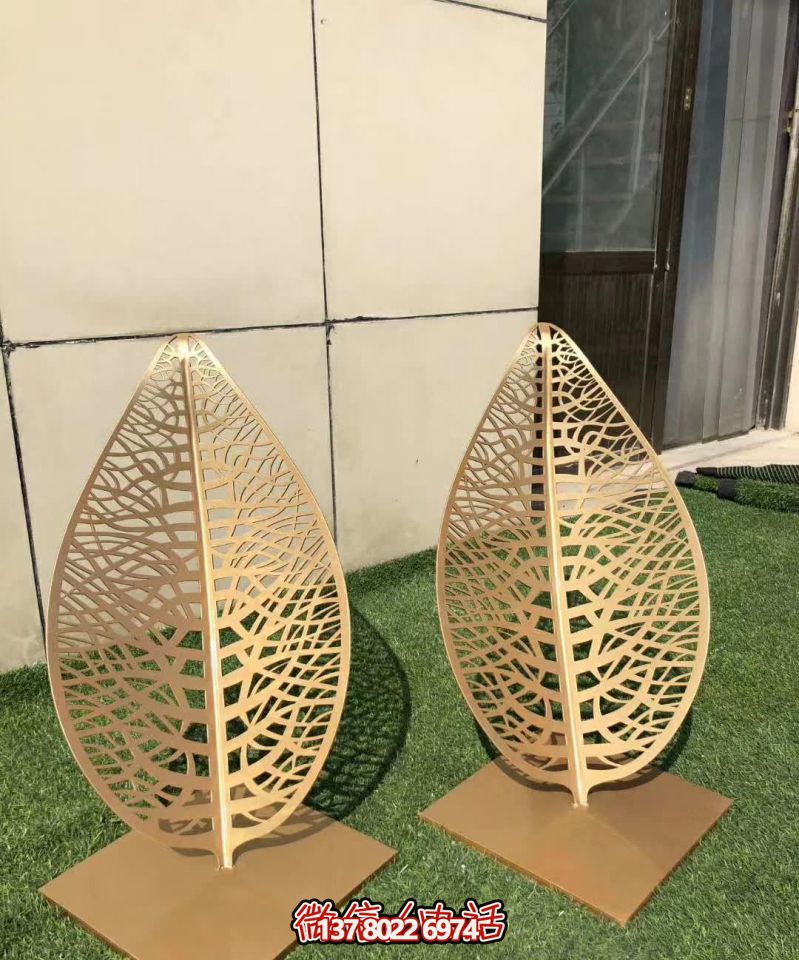 园林景观不锈钢镂空树叶博鱼平台