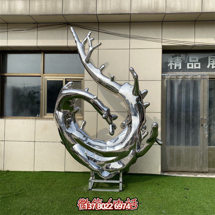 户外抽象镜面不锈钢浪花博鱼平台