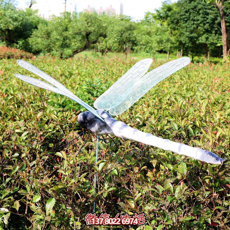 小区乐园彩绘仿真玻璃钢蜻蜓博鱼平台