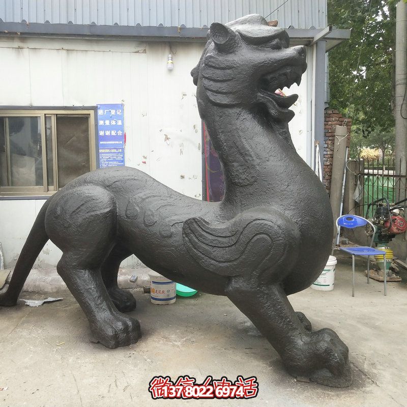 寺庙大型不锈钢神兽貔貅博鱼平台