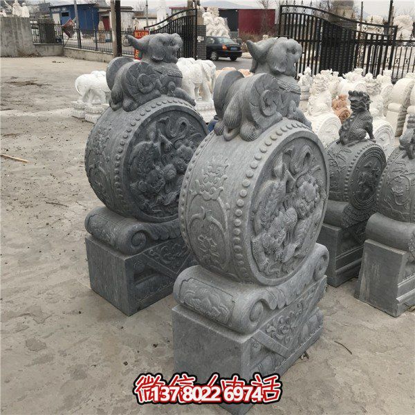 庭院浮雕大型貔貅抱鼓石博鱼平台