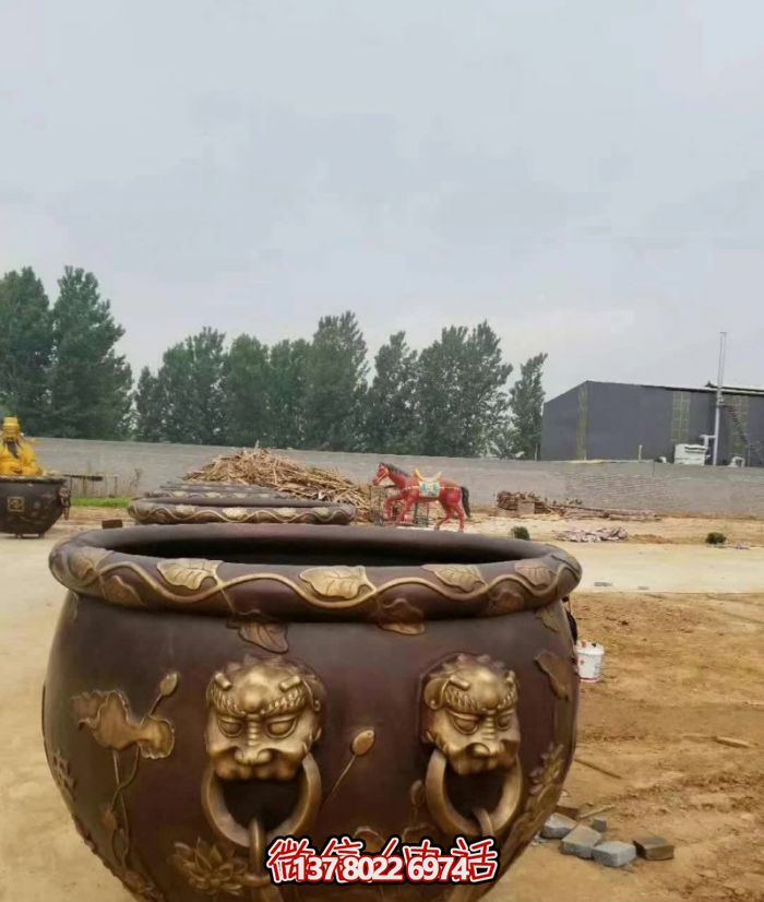 寺庙水缸铜雕狴犴缸博鱼平台