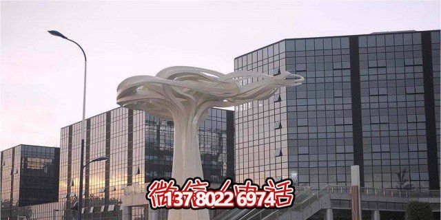 城市创意不锈钢半空中的云朵博鱼平台