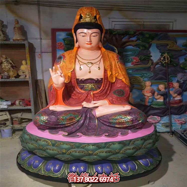 玻璃钢彩绘寺庙大型景观菩萨观音博鱼平台