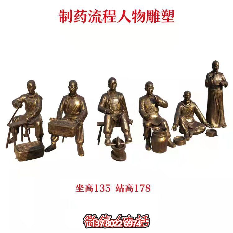 公园玻璃钢仿铜古人中医制药流程人物博鱼平台