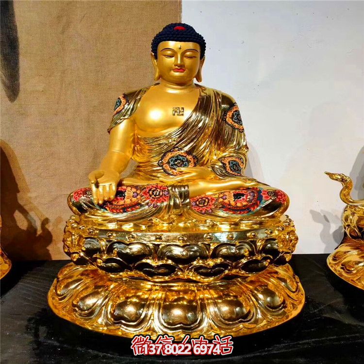寺庙景区不锈钢喷金烤漆三圣博鱼平台