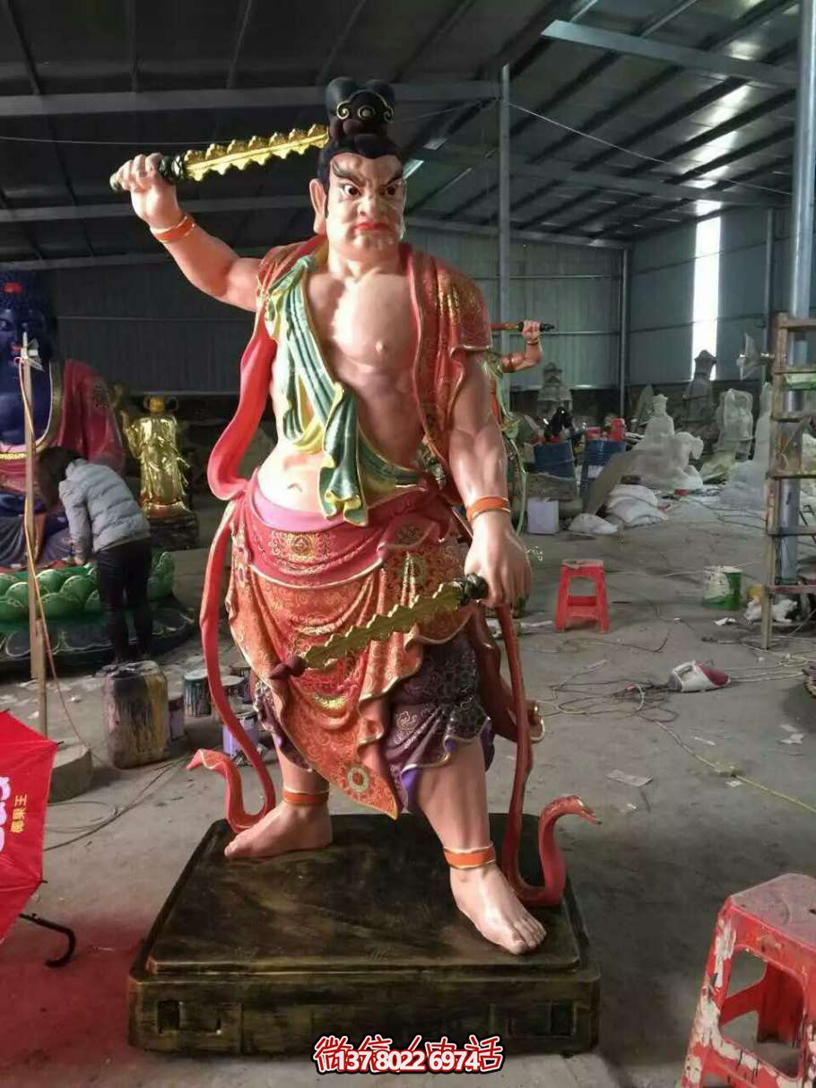 玻璃钢彩绘寺庙哼哈二将博鱼平台 玻璃钢彩绘寺庙哼哈二将博鱼平台