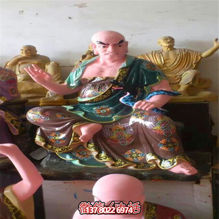 玻璃钢彩绘大型景观玻璃钢十八罗汉博鱼平台