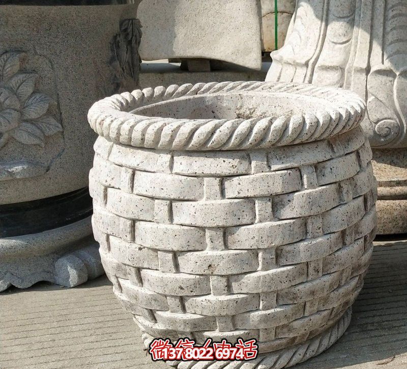 大理石编织花纹水缸博鱼平台