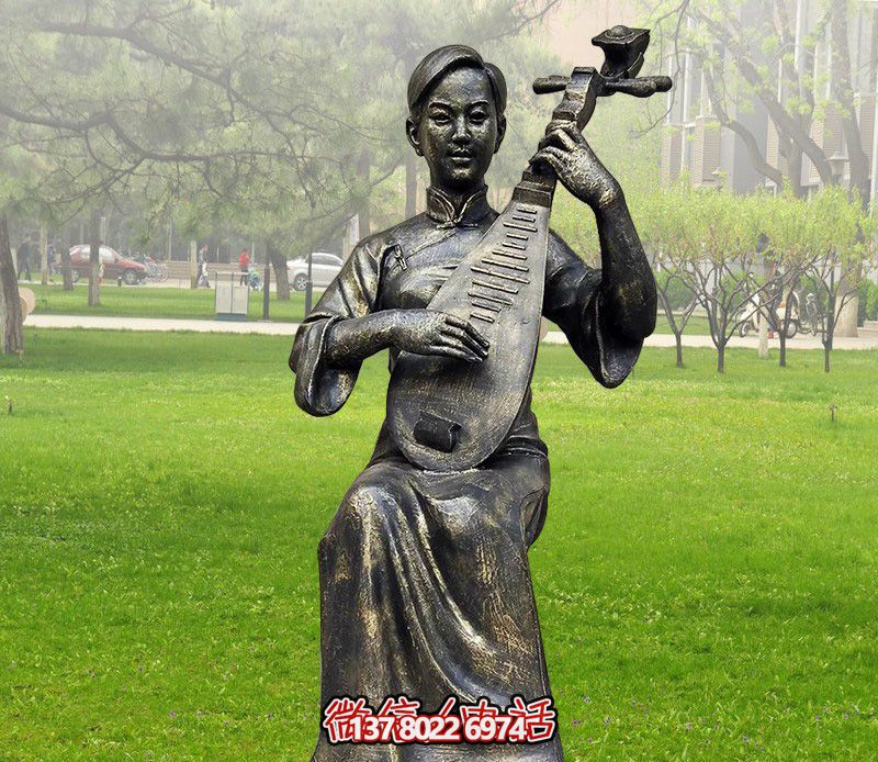 弹琵琶的人物铜博鱼平台弹博鱼平台
