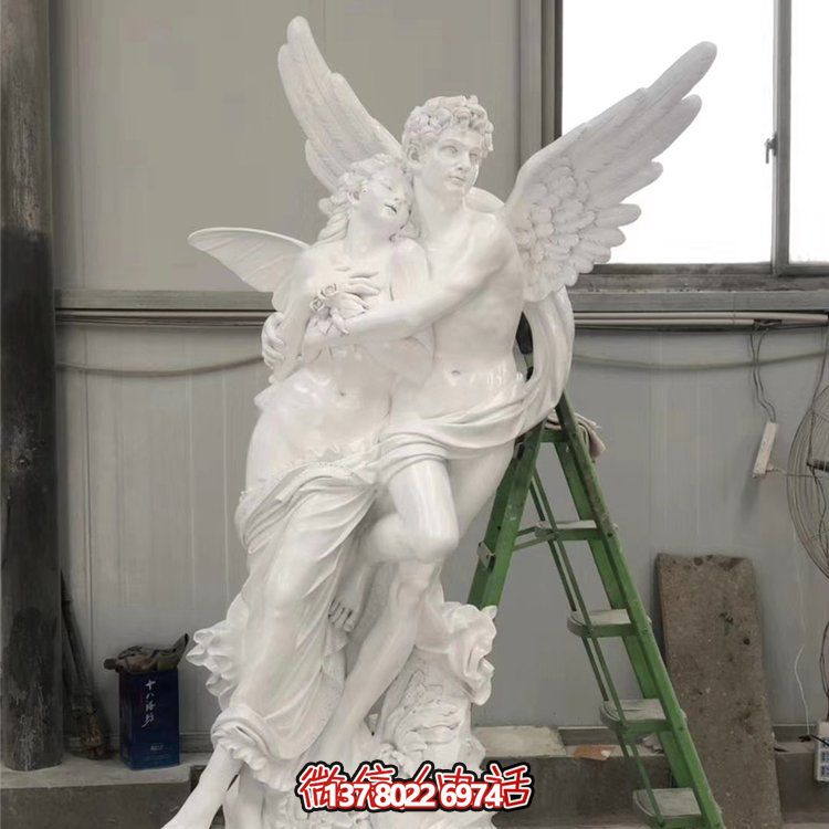 汉白玉大理石石雕西方天使人物景观博鱼平台