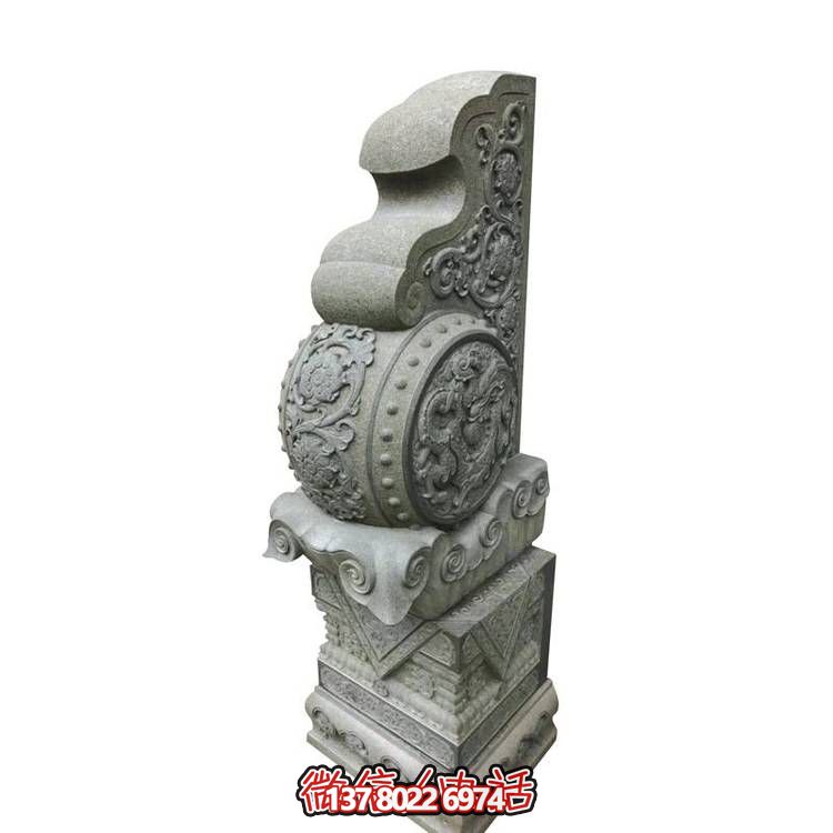 做旧浮雕大型大理石石雕抱鼓石博鱼平台