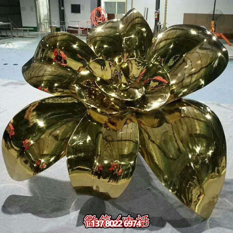 镜面不锈钢玫瑰花博鱼平台园林广场各种花博鱼平台景观装饰