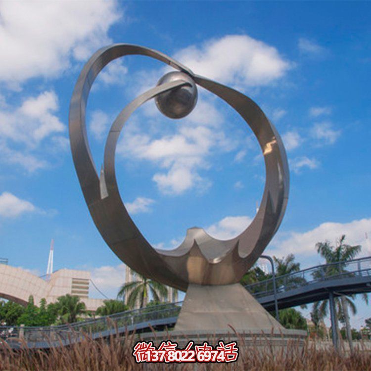 城市不锈钢圆环球体艺术造型博鱼平台