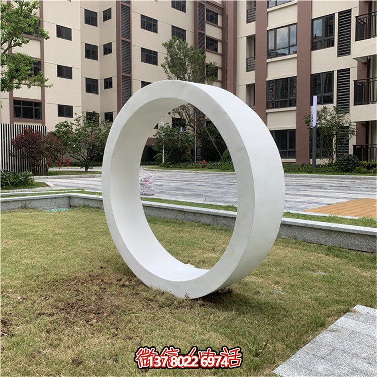 小区绿化带不锈钢圆环装饰博鱼平台