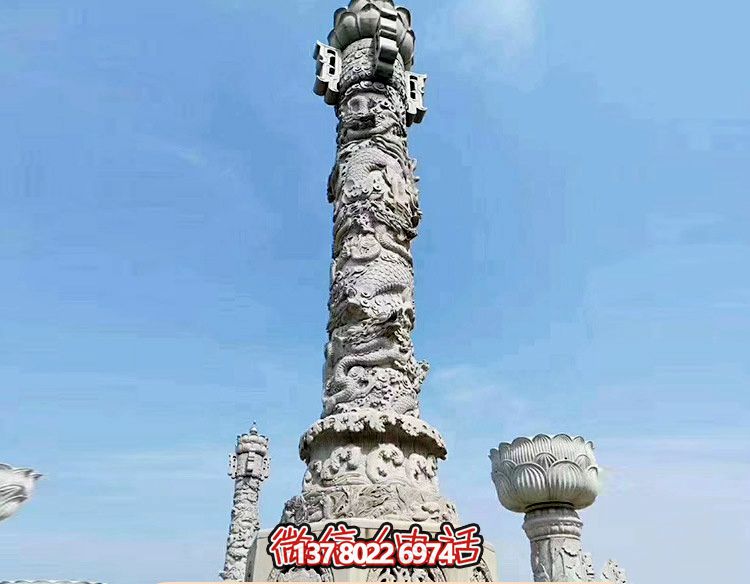 景点广场浮雕龙纹石柱博鱼平台