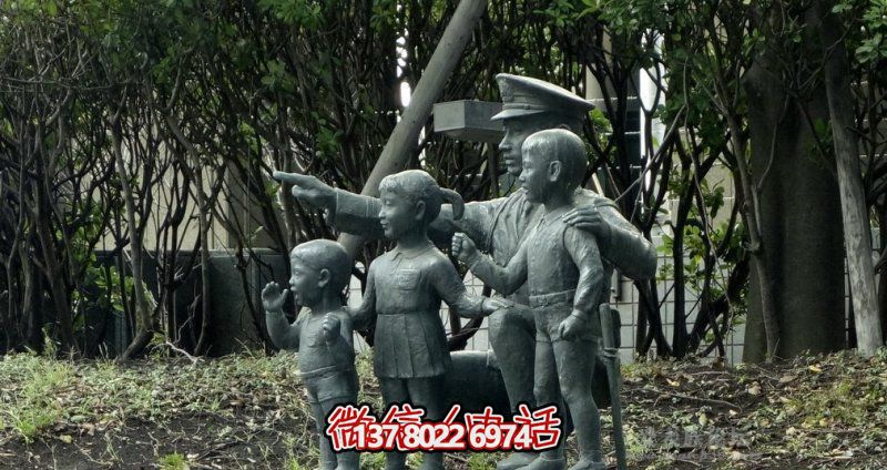 公园铜雕小朋友和解放军博鱼平台