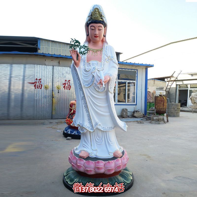玻璃钢彩绘户外景区滴水观音博鱼平台