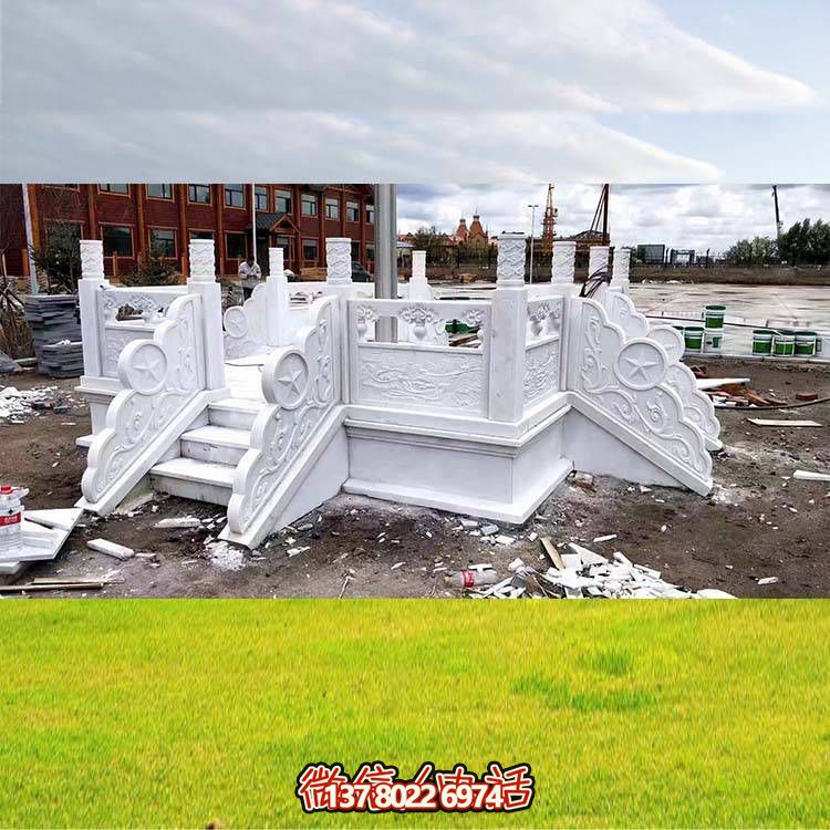 石栏杆厂家古建寺庙石栏板玉石栏板栏杆河道景观桥围栏博鱼平台