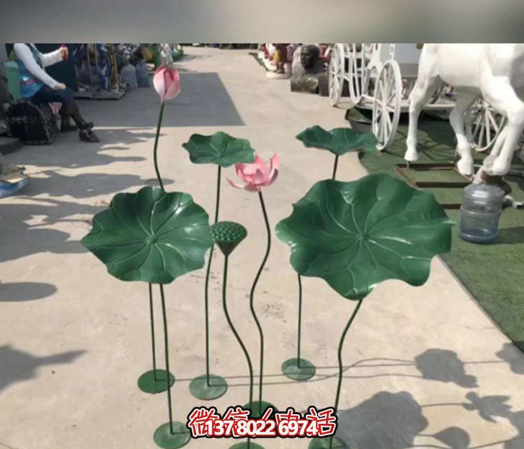 公园不锈钢彩绘园林荷花博鱼平台