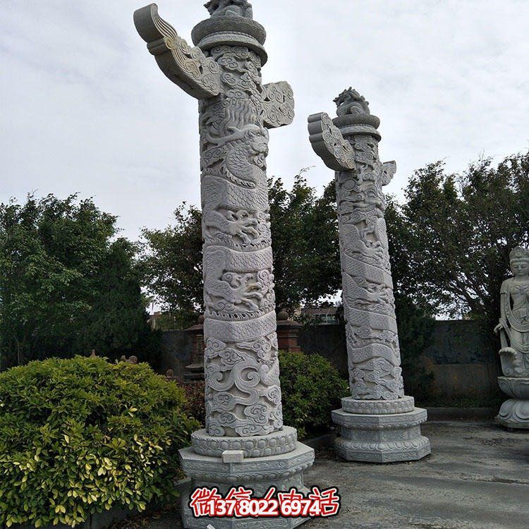 花岗岩青石石龙柱寺庙广场建筑景观博鱼平台