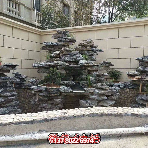 大理石石雕户外园林景观假山博鱼平台