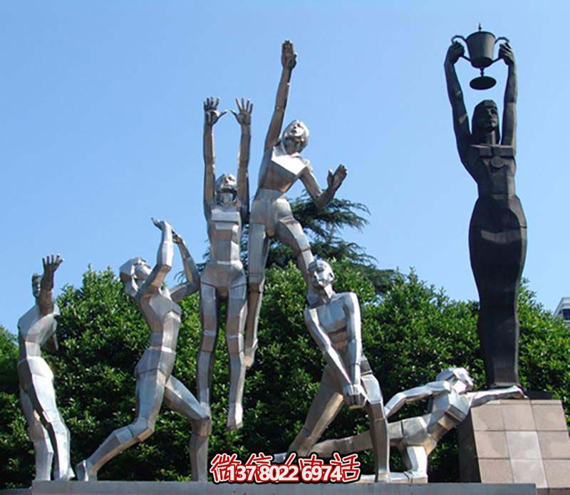 体育公园不锈钢打排球运动员人物主题博鱼平台