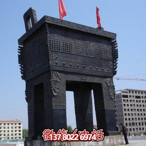 园林广场大型不锈钢仿铜鼎博鱼平台摆件