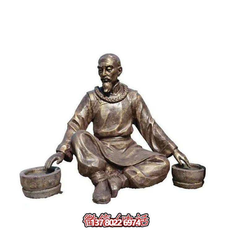 玻璃钢仿铜古代人物景观博鱼平台