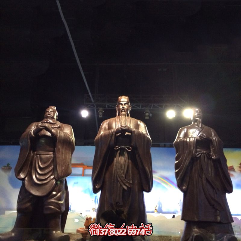 玻璃钢仿铜景区大型关公博鱼平台