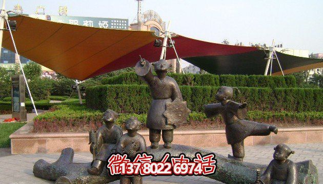 海岸景区公园仿古做旧儿童放风筝铜博鱼平台