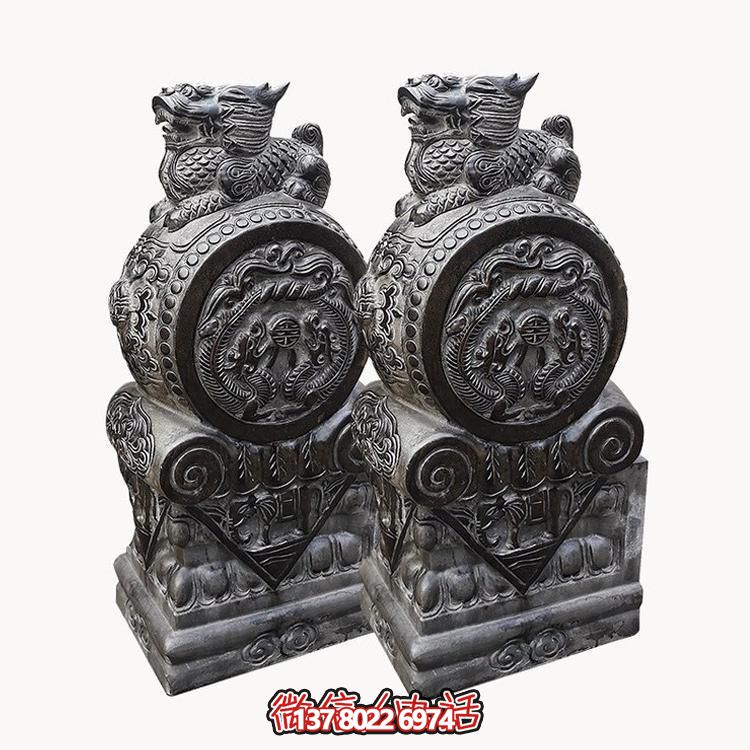 青石石雕景观仿古抱鼓石博鱼平台摆件