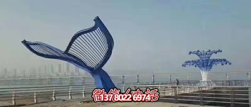 大型城市不锈钢彩绘大雁博鱼平台