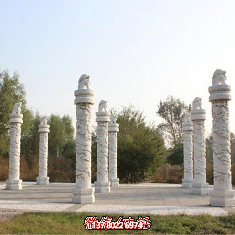 寺庙青石石龙柱寺庙祠堂青石龙柱博鱼平台