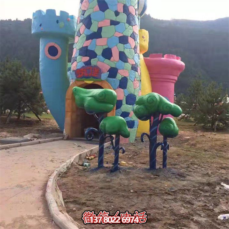 游乐园户外摆放玻璃钢卡通城堡模型博鱼平台
