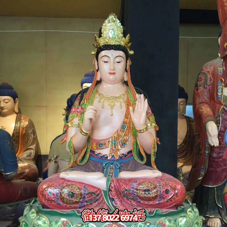宗教寺庙大型玻璃钢彩绘文殊普贤博鱼平台